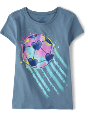 Girls Soccer Ball Graphic Tee