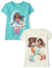 Girls Mermaid Graphic Tee 2-Pack