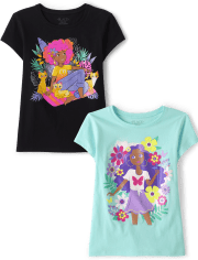 Lot de 2 t-shirts graphiques pour filles
