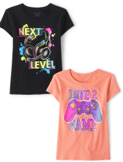Girls Gaming Graphic Tee 2-Pack