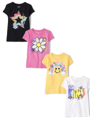 Girls Icon Graphic Tee 4-Pack