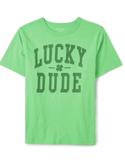 Boys Matching Family Lucky Dude Graphic Tee