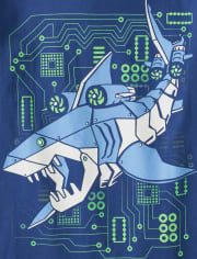 Camiseta con gráfico de tiburón robot para niños