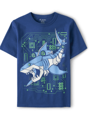 Camiseta con gráfico de tiburón robot para niños