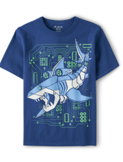 Boys Robot Shark Graphic Tee