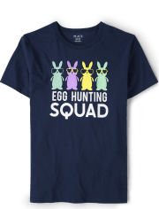 Camiseta gráfica unisex para adultos a juego con escuadrón de caza de huevos familiares
