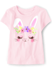 Baby And Toddler Girls Bunny Graphic Tee