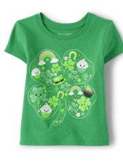 Baby And Toddler Girls Clover Graphic Tee