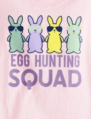 Baby And Toddler Girls Matching Family Egg Hunting Squad Graphic Tee