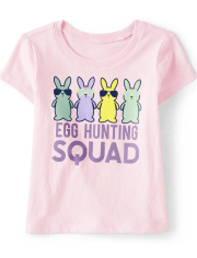 Baby And Toddler Girls Matching Family Egg Hunting Squad Graphic Tee