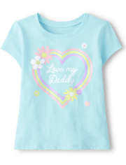 Camiseta con gráfico Love Daddy para bebés y niñas pequeñas