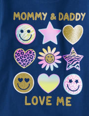 Baby And Toddler Girls Mommy Daddy Graphic Tee