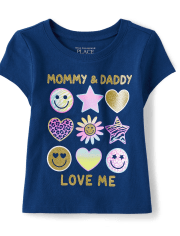 Baby And Toddler Girls Mommy Daddy Graphic Tee
