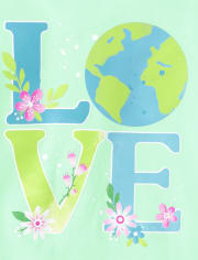Baby And Toddler Girls Love Earth Graphic Tee