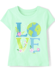 Baby And Toddler Girls Love Earth Graphic Tee