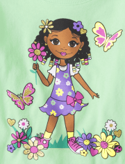 Camiseta con estampado de niña para bebés y niñas pequeñas