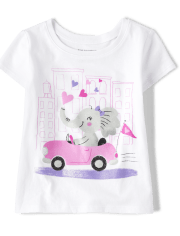 Baby And Toddler Girls Elephant Graphic Tee