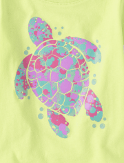 Baby And Toddler Girls Turtle Graphic Tee