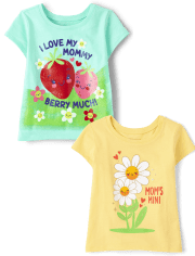 Baby And Toddler Girls Love Mommy Graphic Tee 2-Pack