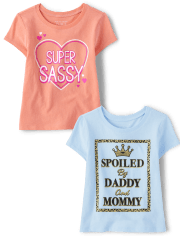 Baby And Toddler Girls Sassy Graphic Tee 2-Pack