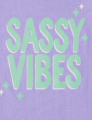 Paquete de 3 camisetas con estampado Sassy Vibes para bebés y niñas pequeñas