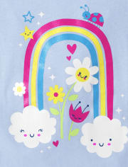 Paquete de 3 camisetas con estampado de arcoíris para bebés y niñas pequeñas