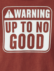 Baby And Toddler Boys Warning Graphic Tee