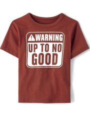 Baby And Toddler Boys Warning Graphic Tee