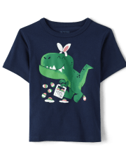 Camiseta con estampado de Dino de Pascua para bebés y niños pequeños