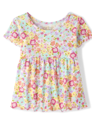 Baby And Toddler Girls Floral Babydoll Top