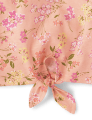 Baby And Toddler Girls Floral Tie Front Top