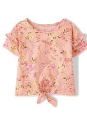Baby And Toddler Girls Floral Tie Front Top