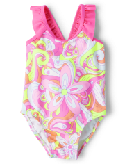 Baby And Toddler Girls Print One Piece Swimsuit