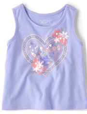 Baby And Toddler Girls Heart Graphic Tank Top