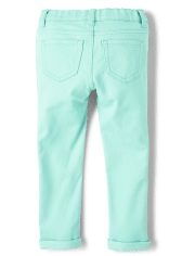 Jeggings con puños enrollados para bebés y niñas pequeñas