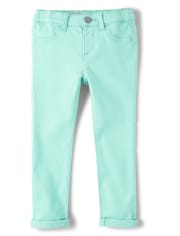 Jeggings con puños enrollados para bebés y niñas pequeñas