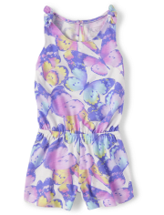 Baby And Toddler Girls Print Tie Shoulder Romper