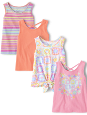 Toddler Girls Print Tank Top 4-Pack