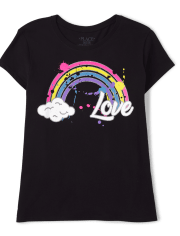 Girls Rainbow Love Graphic Tee