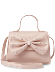 Girls Pearl Bow Bag