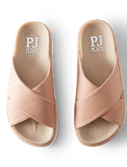 Womens Criss-Cross Slides