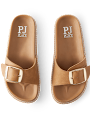 Womens Buckle Slides