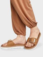 Womens Buckle Slides