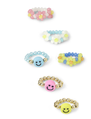 Girls Happy Face Ring 6-Pack