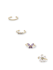 Paquete de 4 anillos de flores para niñas