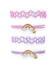 Paquete de 4 pulseras BFF arcoíris para niñas