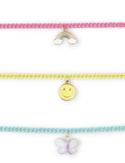 Girls Rainbow Choker Necklace 7-Pack