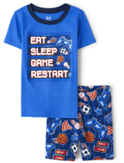 Boys Glow Gamer Snug Fit Cotton Pajamas