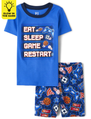 Boys Glow Gamer Snug Fit Cotton Pajamas
