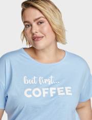 Camiseta para dormir con estampado gráfico para mujer